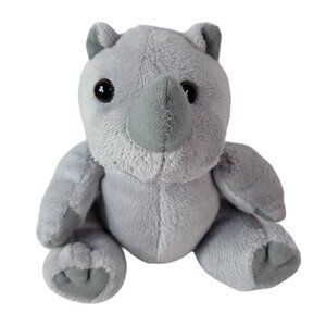 2/$15 Steven Smith Rhinoceros Plush Gray 6" Sit Stuffed Horn Safari Jungle Rhino